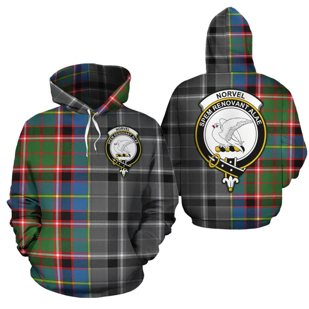 Printivon Norvel Clan Half Of Me New Version Crest Tartan Hoodie