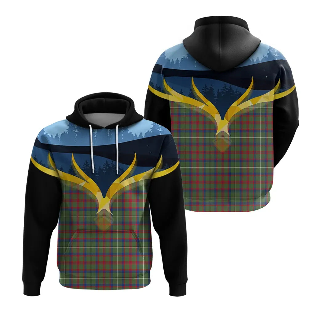 Printivon Shaw Green Modern Clan Night Of Deer Hoodie