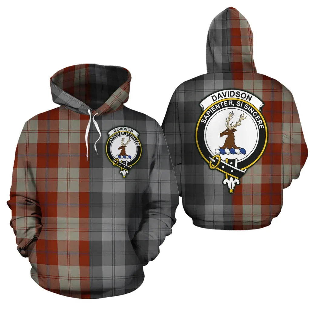 Printivon Davidson Dress Dancers Clan Half Of Me New Version Crest Tartan Hoodie