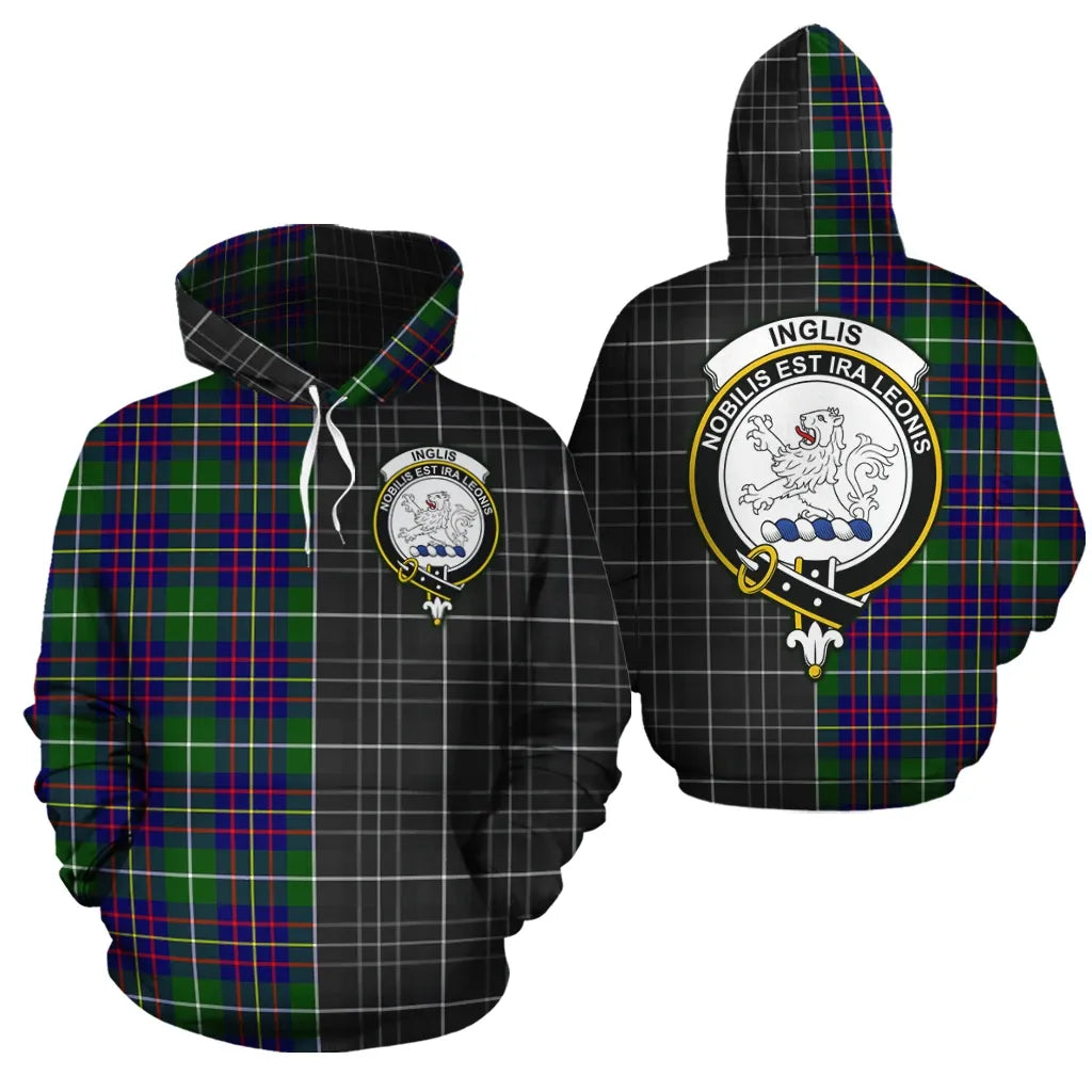 Printivon Inglis Modern Clan Half Of Me New Version Crest Tartan Hoodie