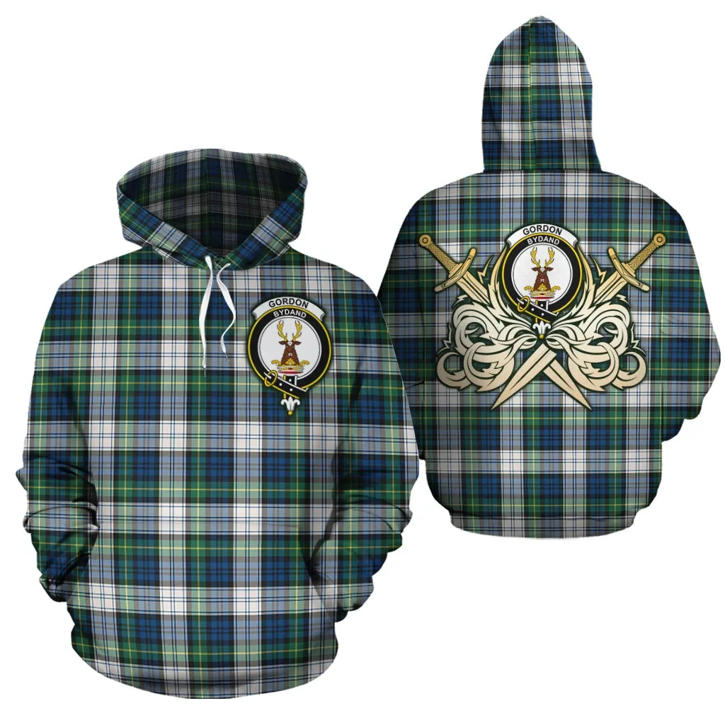 Printivon Gordon Dress Ancient Clan Crest Tartan Scottish Gold Thistle Hoodie