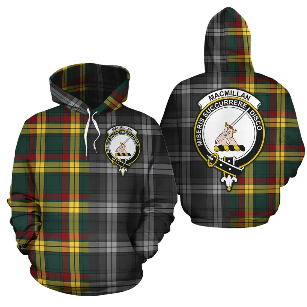 Printivon Macmillan Old Modern Clan Half Of Me New Version Crest Tartan Hoodie