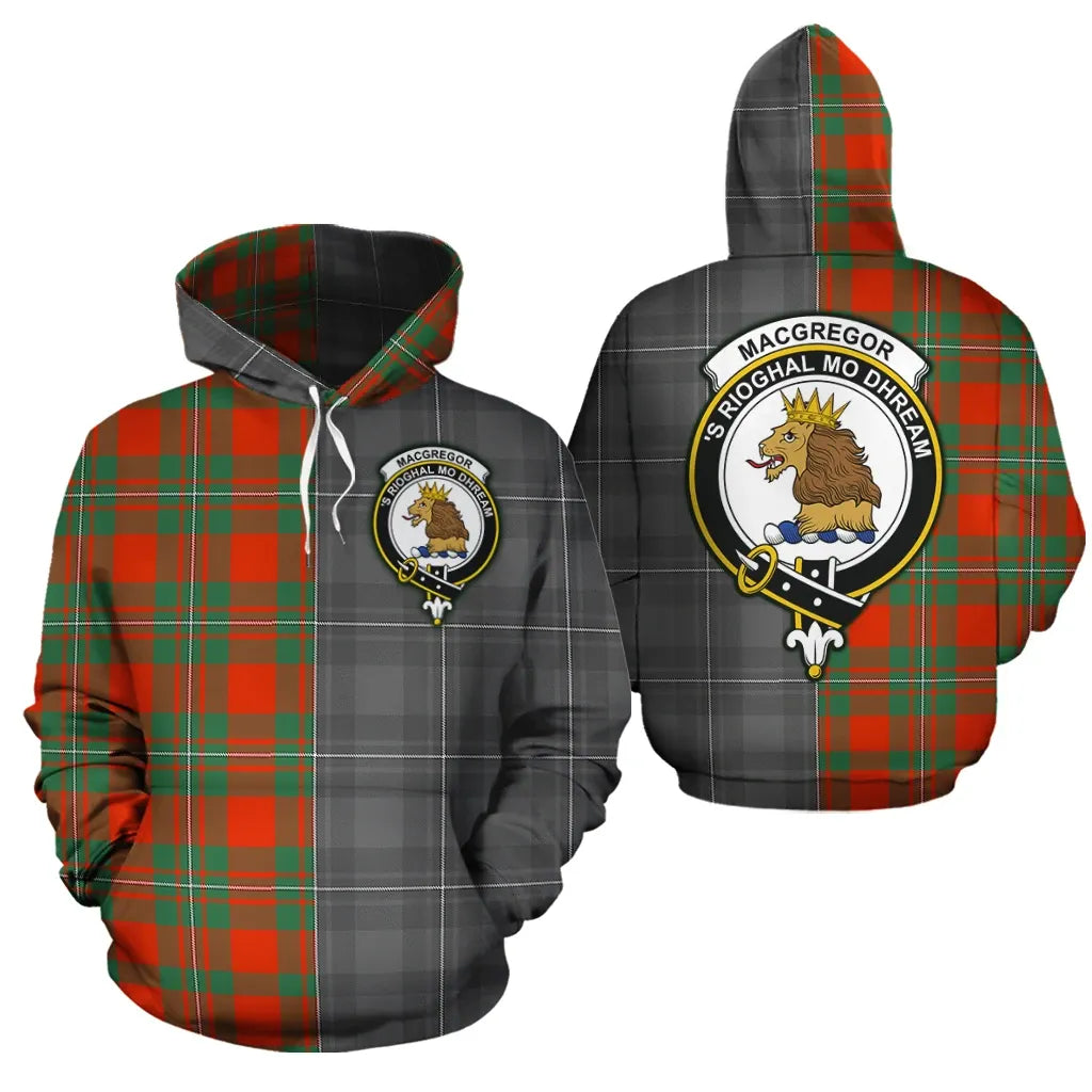 Printivon Macgregor Ancient Clan Half Of Me New Version Crest Tartan Hoodie
