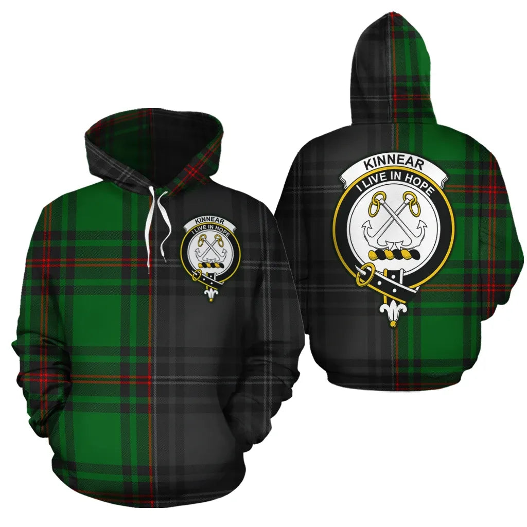 Printivon Kinnear Clan Half Of Me New Version Crest Tartan Hoodie
