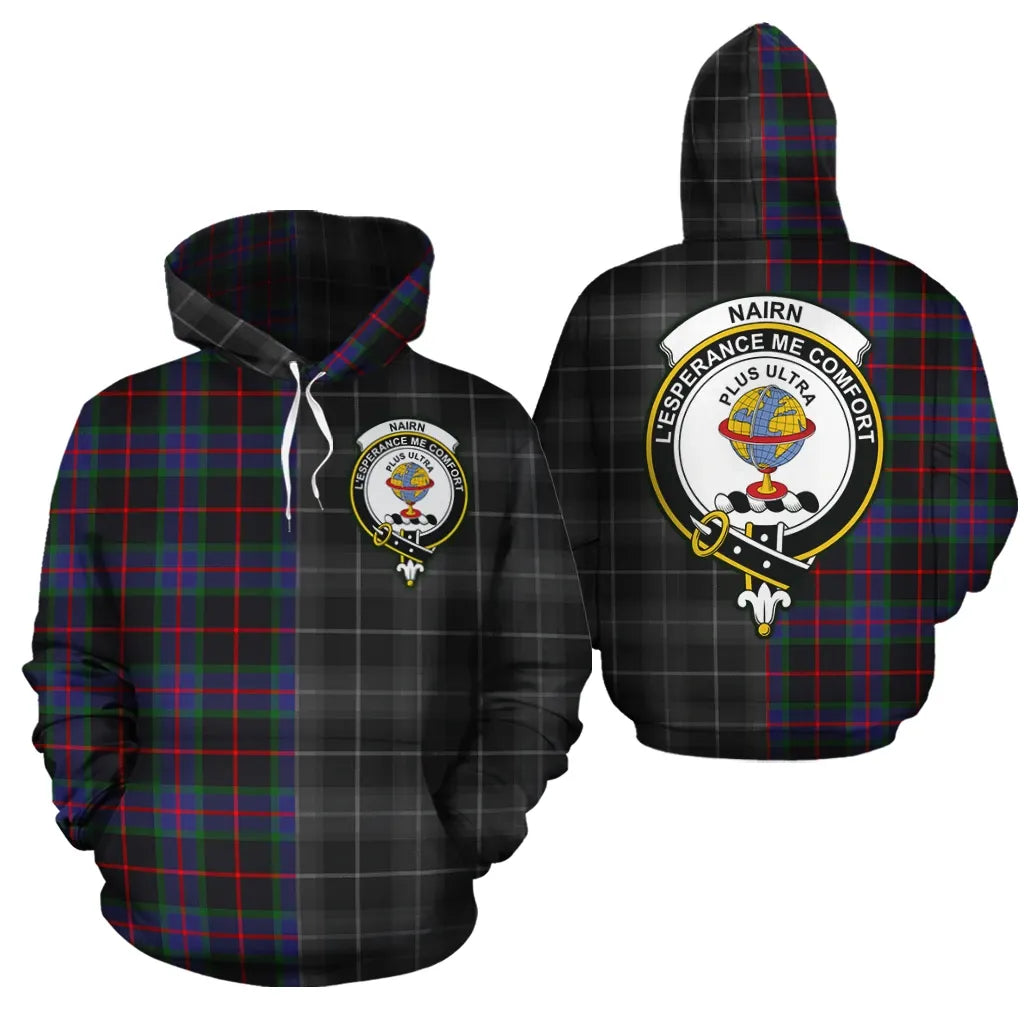 Printivon Nairn Clan Half Of Me New Version Crest Tartan Hoodie