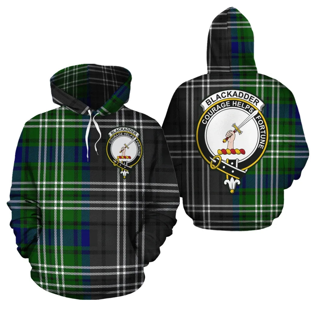 Printivon Blackadder Clan Half Of Me New Version Crest Tartan Hoodie