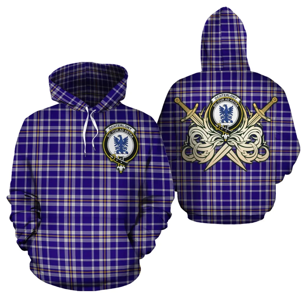 Printivon Ochterlony Clan Crest Tartan Scottish Gold Thistle Hoodie