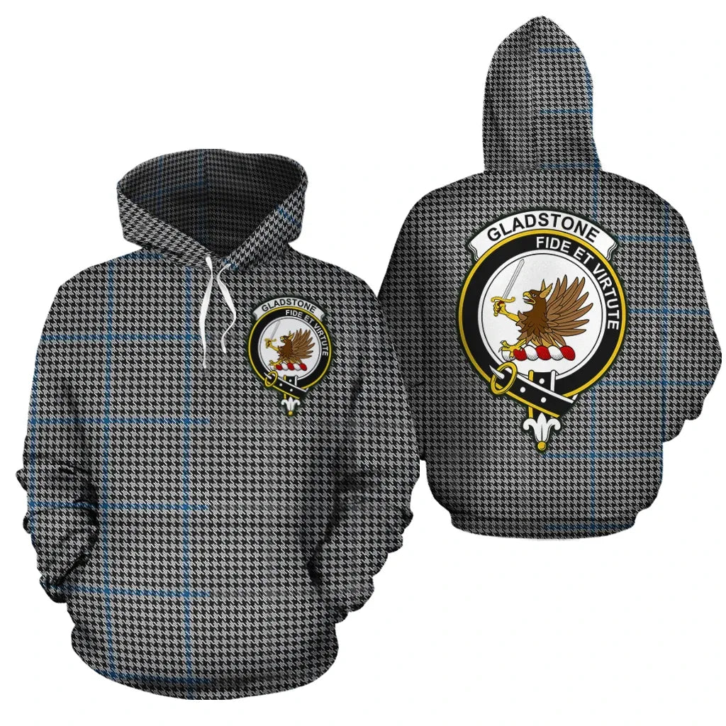 Printivon Gladstone Clan Half Of Me New Version Crest Tartan Hoodie