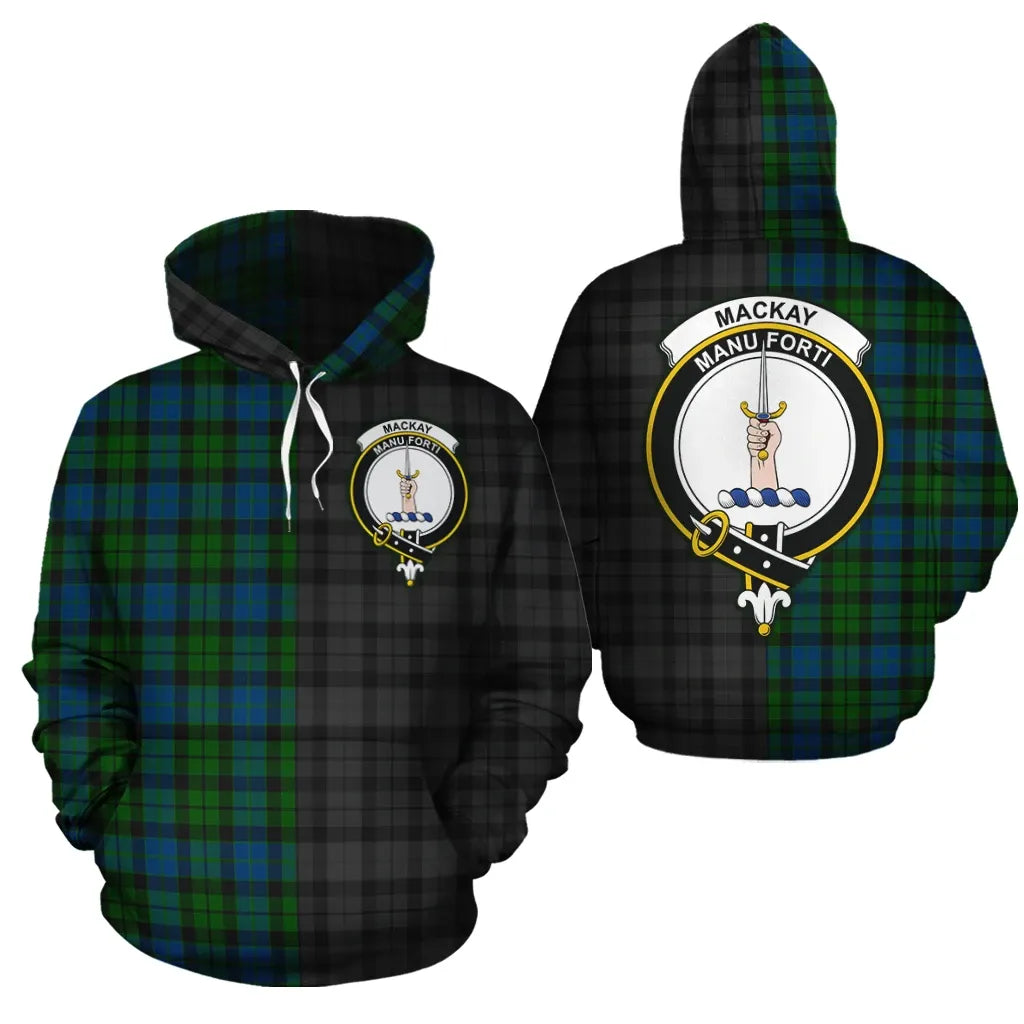 Printivon Mackay Modern Clan Half Of Me New Version Crest Tartan Hoodie
