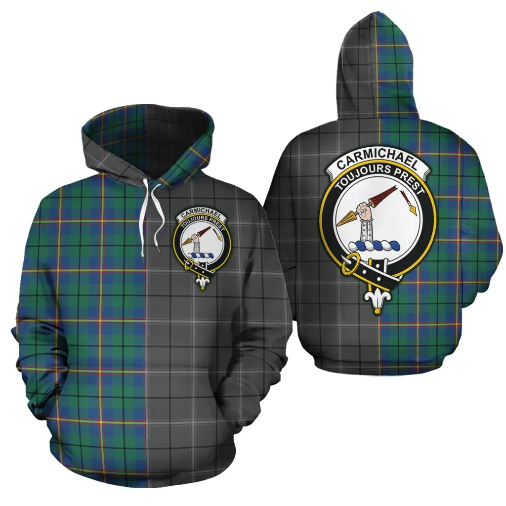 Printivon Carmichael Ancient Clan Half Of Me New Version Crest Tartan Hoodie
