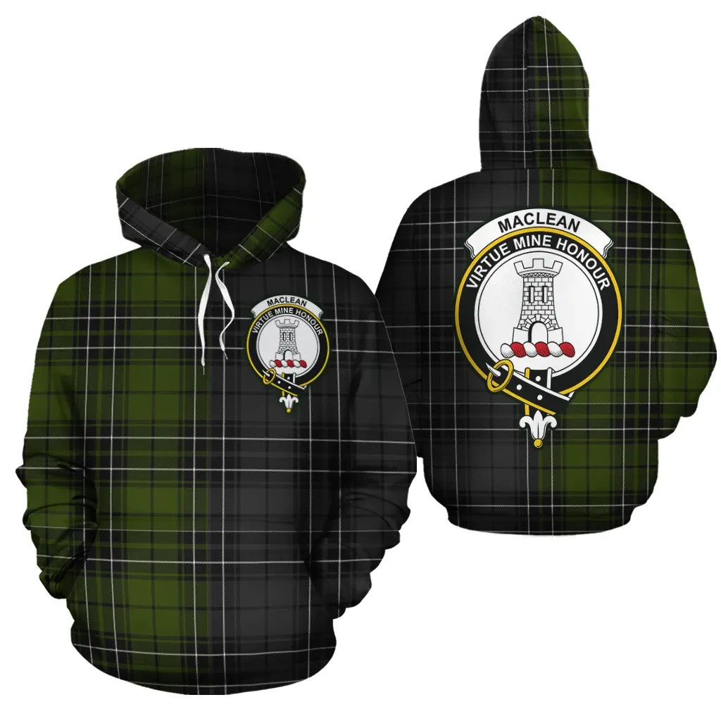 Printivon Maclean Hunting Clan Half Of Me New Version Crest Tartan Hoodie
