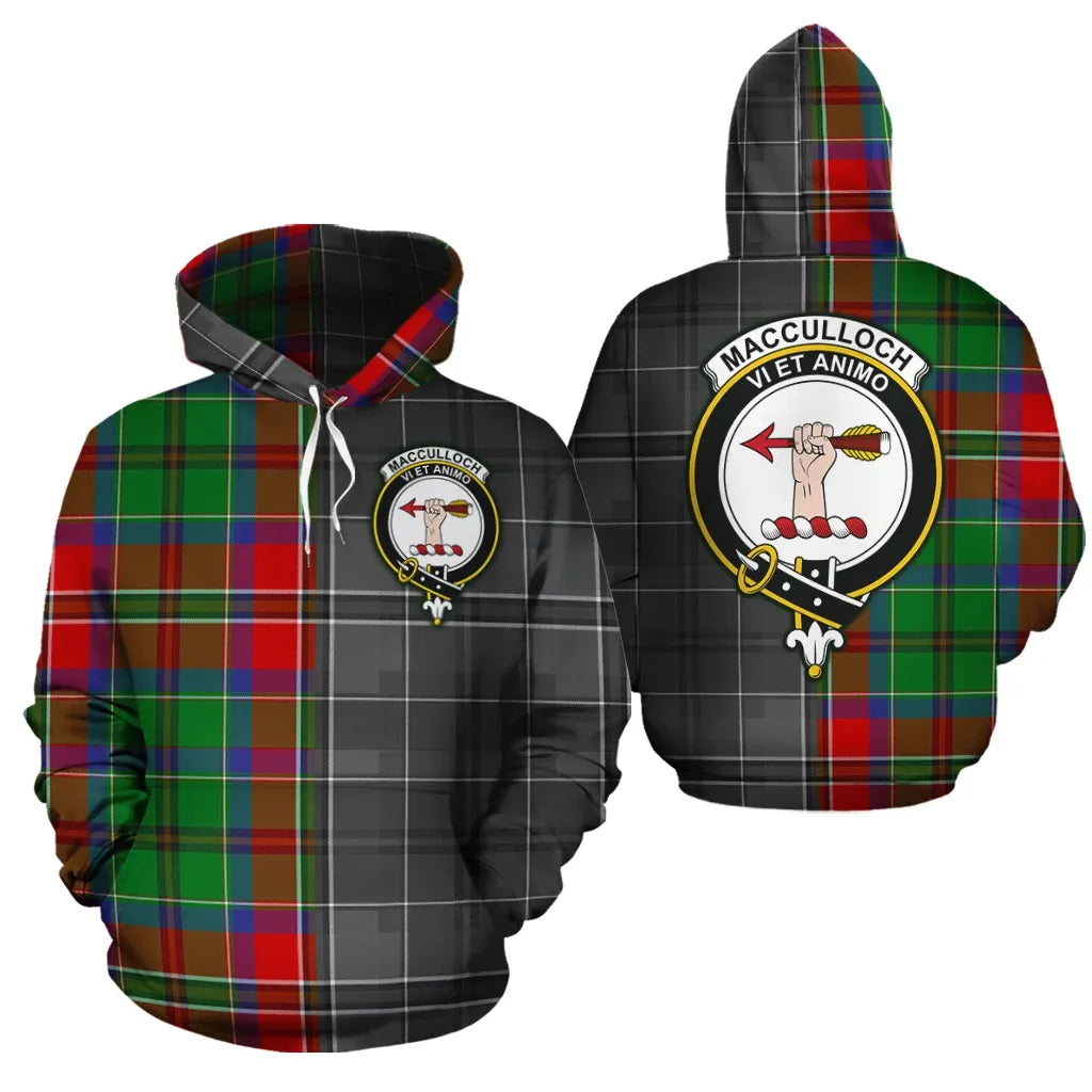 Printivon Macculloch Clan Half Of Me New Version Crest Tartan Hoodie