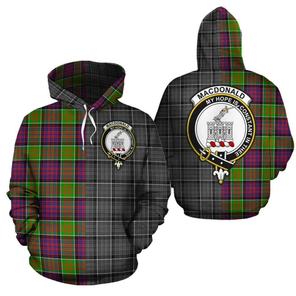 Printivon Macdonald Of Clanranald Clan Half Of Me New Version Crest Tartan Hoodie