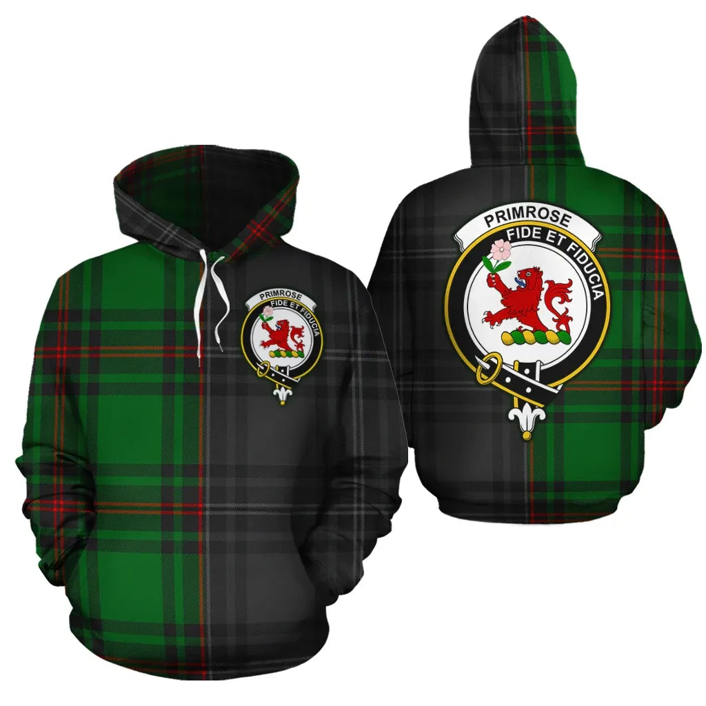 Printivon Primrose Clan Half Of Me New Version Crest Tartan Hoodie
