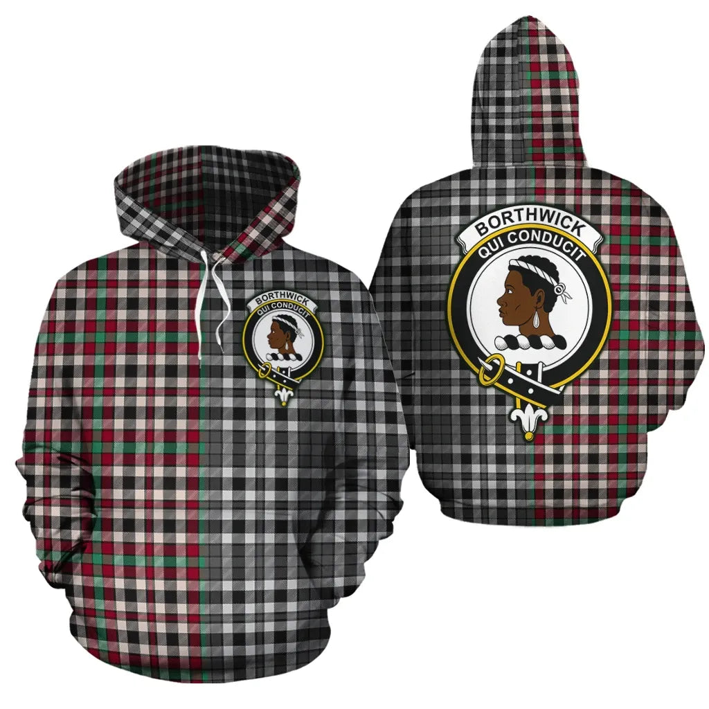 Printivon Borthwick Dress Ancient Clan Half Of Me New Version Crest Tartan Hoodie