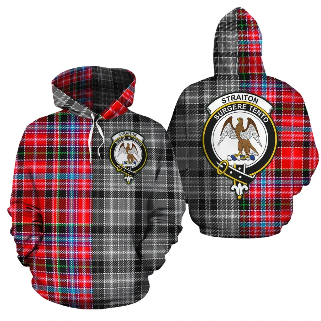 Printivon Straiton Clan Half Of Me New Version Crest Tartan Hoodie