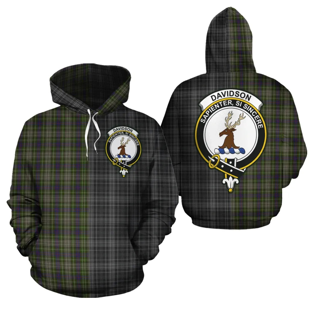 Printivon Davidson Tulloch Dress Clan Half Of Me New Version Crest Tartan Hoodie