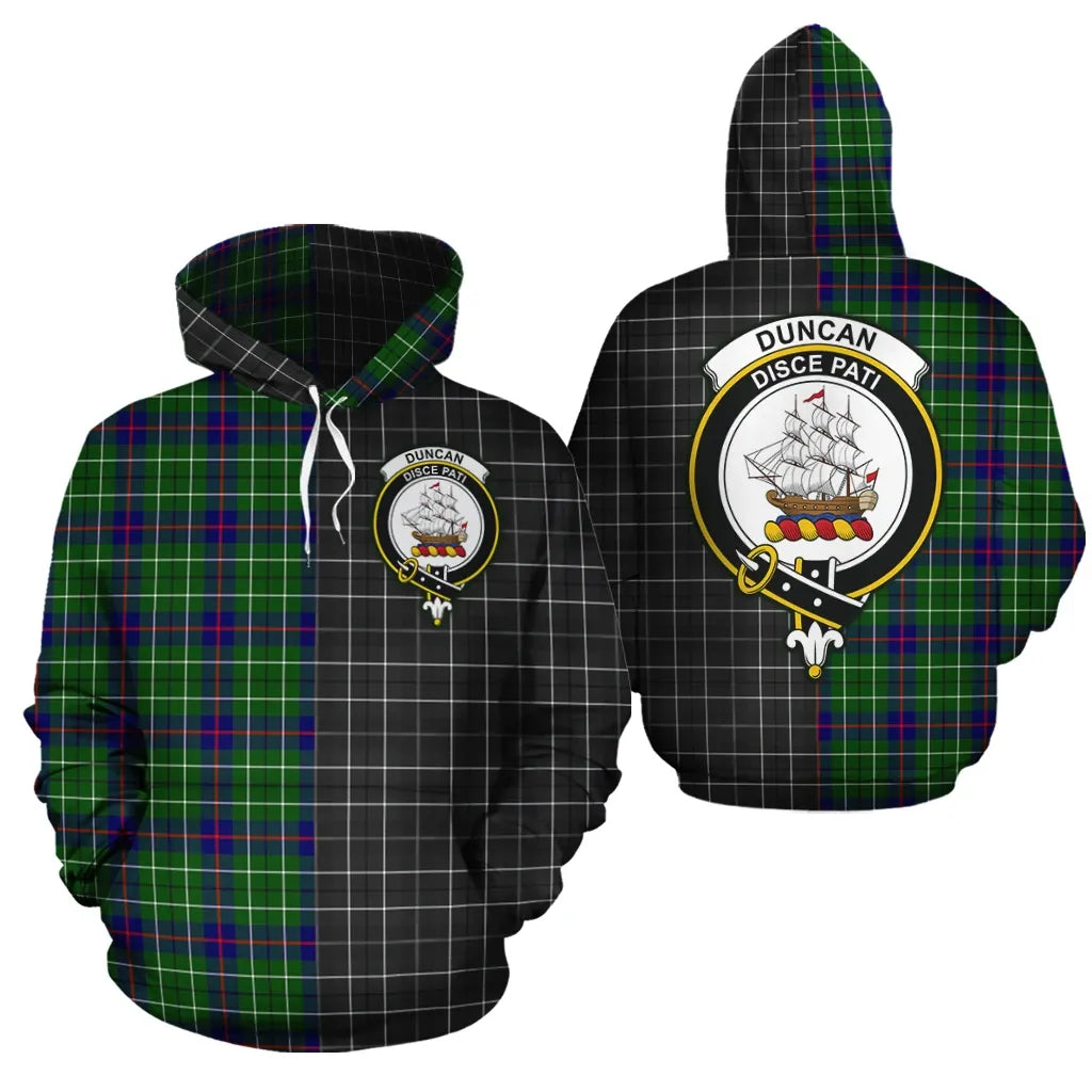 Printivon Duncan Modern Clan Half Of Me New Version Crest Tartan Hoodie