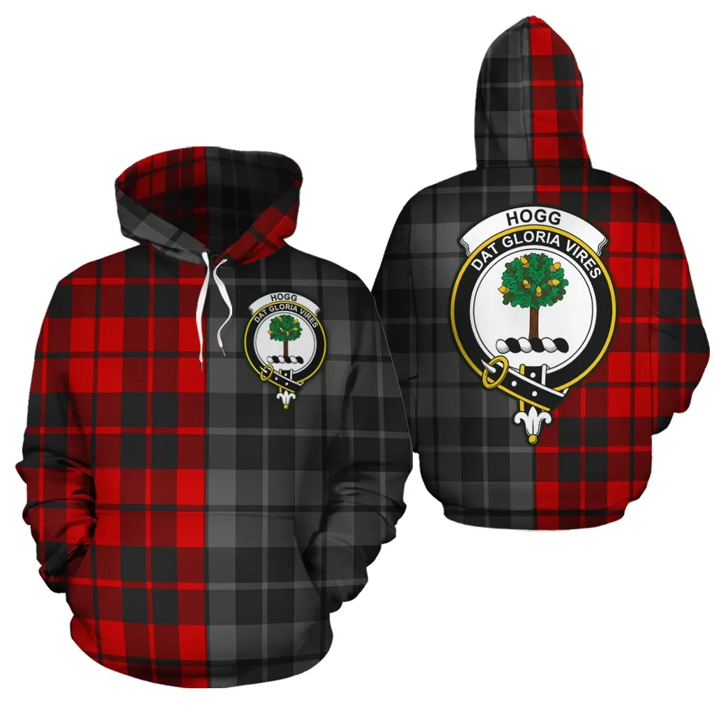 Printivon Hogg Clan Half Of Me New Version Crest Tartan Hoodie