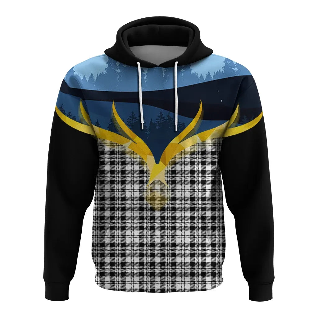 Printivon Scott Black White Modern Clan Night Of Deer Hoodie