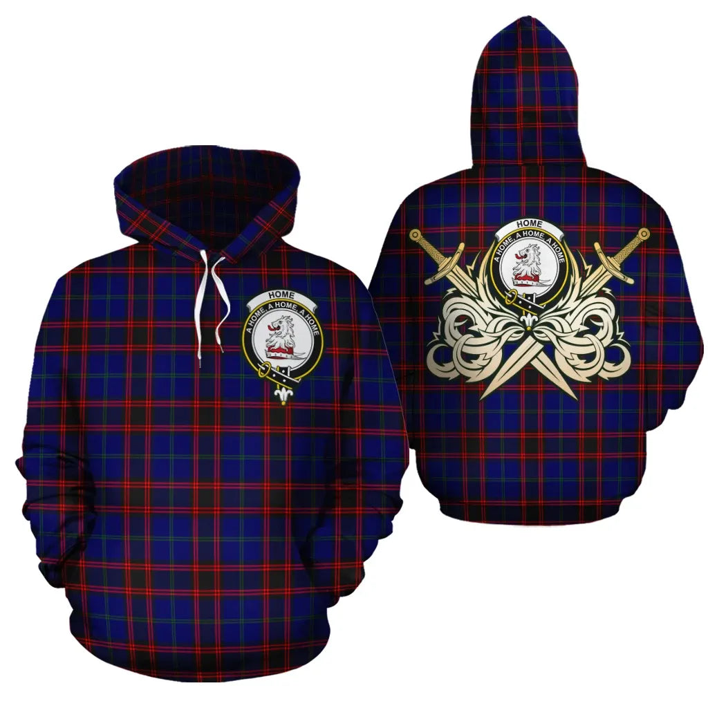 Printivon Home Modern Clan Crest Tartan Scottish Gold Thistle Hoodie