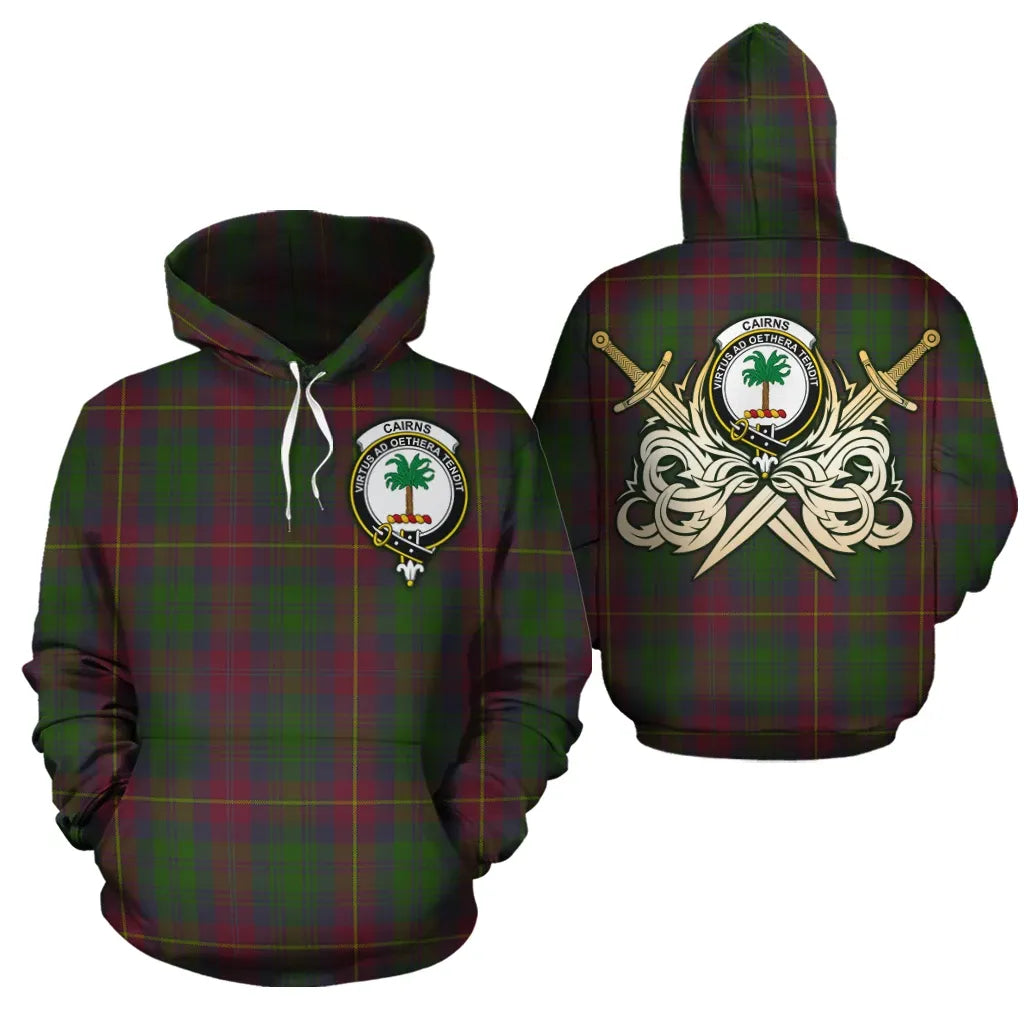 Printivon Cairns Clan Crest Tartan Scottish Gold Thistle Hoodie