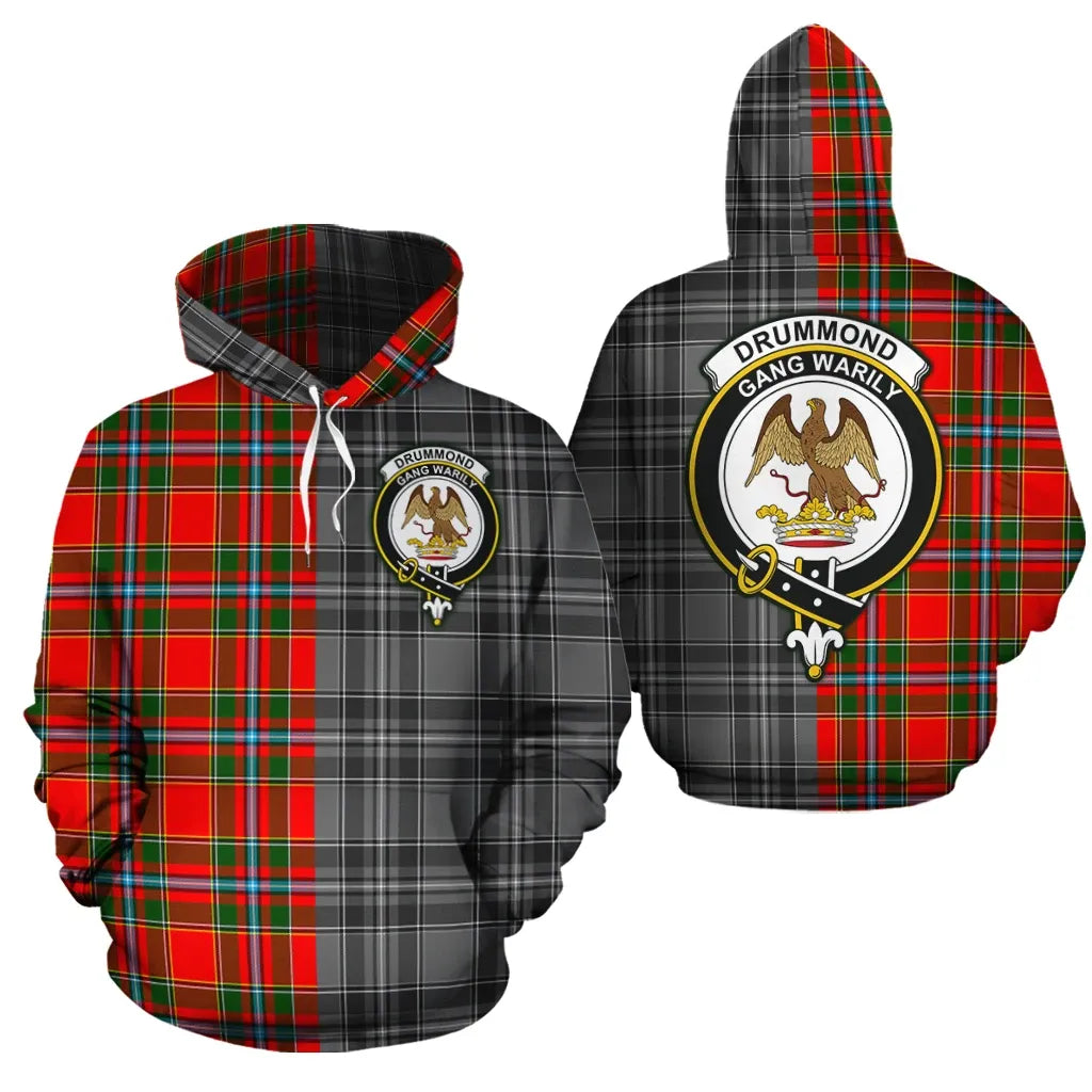Printivon Drummond Of Perth Clan Half Of Me New Version Crest Tartan Hoodie