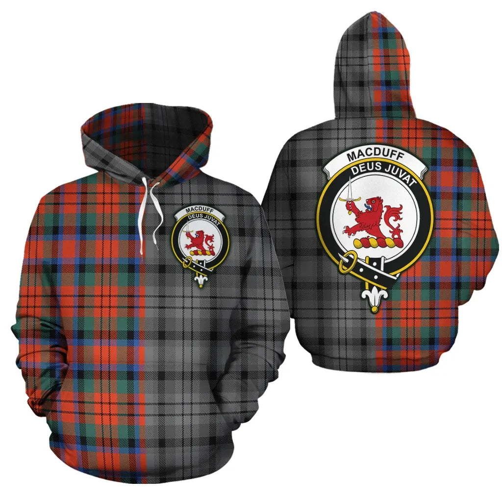 Printivon Macduff Ancient Clan Half Of Me New Version Crest Tartan Hoodie