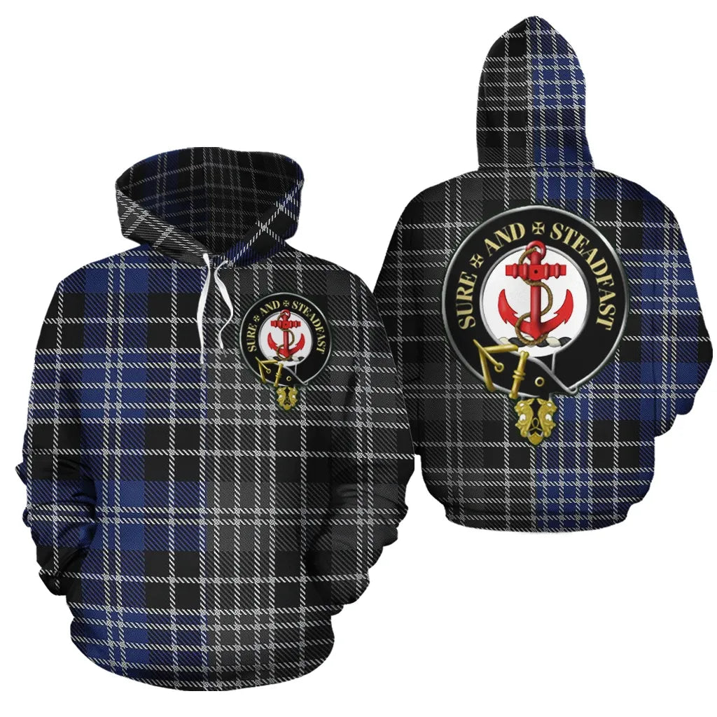 Printivon Clark Clan Half Of Me New Version Crest Tartan Hoodie