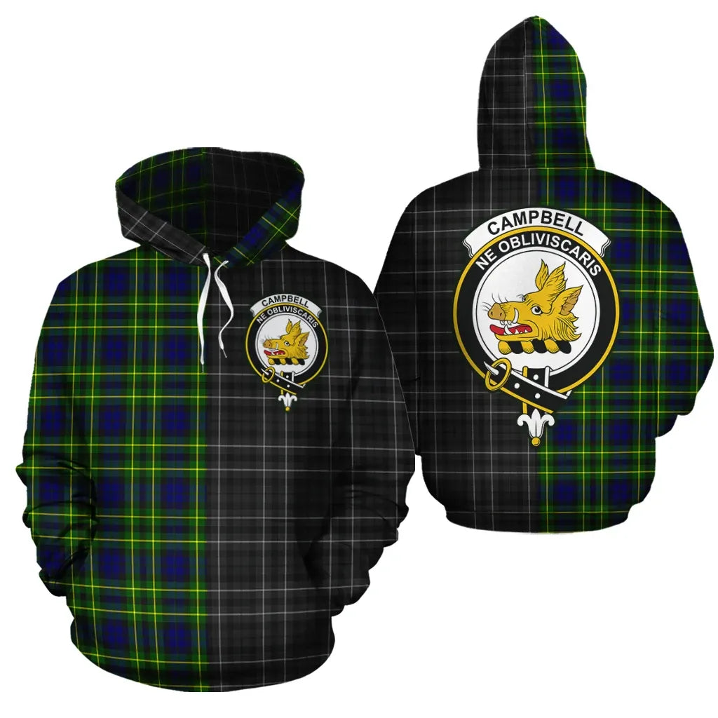 Printivon Campbell Of Breadalbane Modern Clan Half Of Me New Version Crest Tartan Hoodie