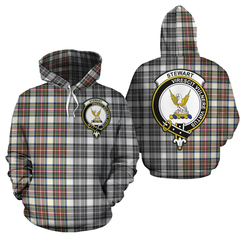Printivon Stewart Dress Ancient Clan Half Of Me New Version Crest Tartan Hoodie