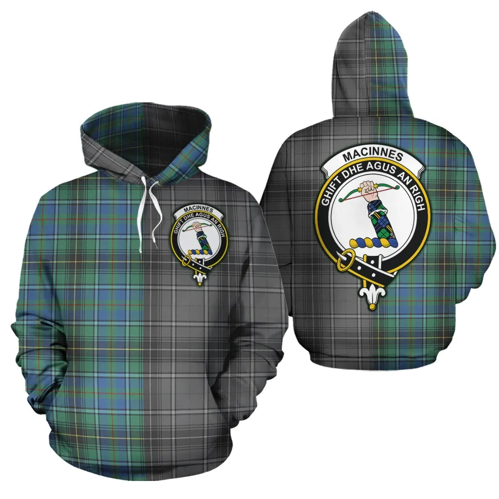 Printivon Macinnes Ancient Clan Half Of Me New Version Crest Tartan Hoodie