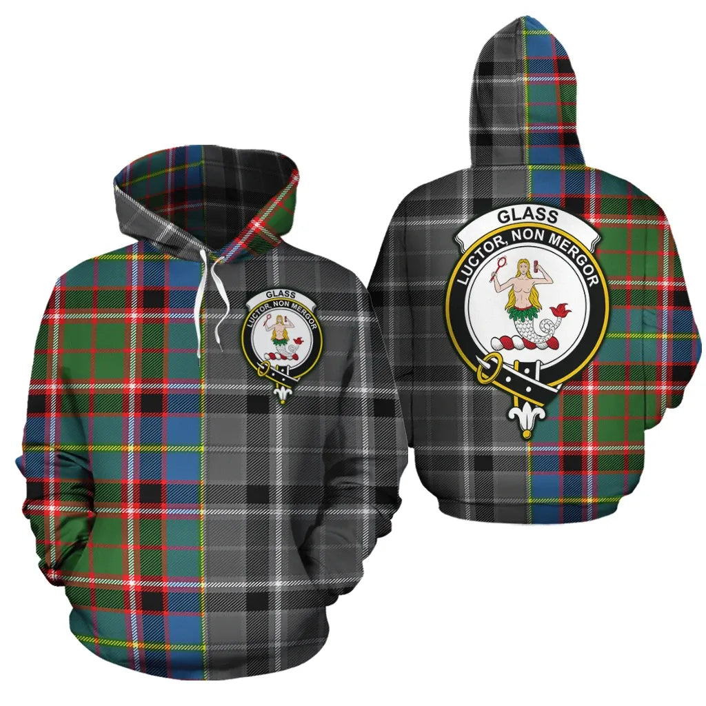 Printivon Glass Clan Half Of Me New Version Crest Tartan Hoodie