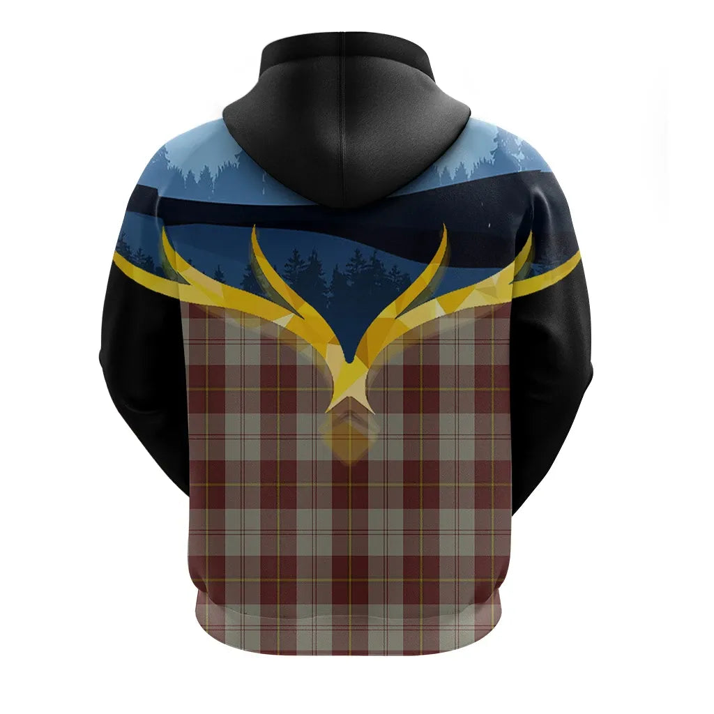 Printivon Cunningham Burgundy Dancers Clan Night Of Deer Hoodie