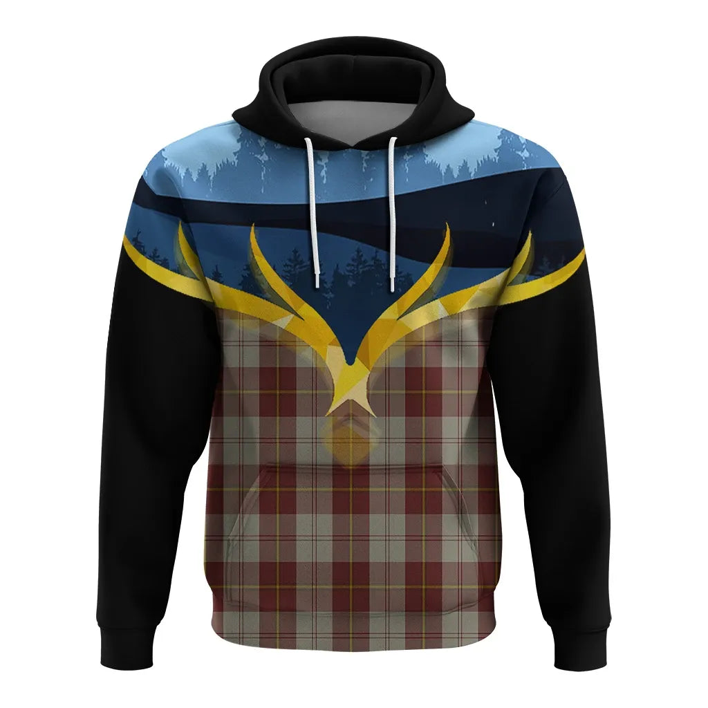 Printivon Cunningham Burgundy Dancers Clan Night Of Deer Hoodie