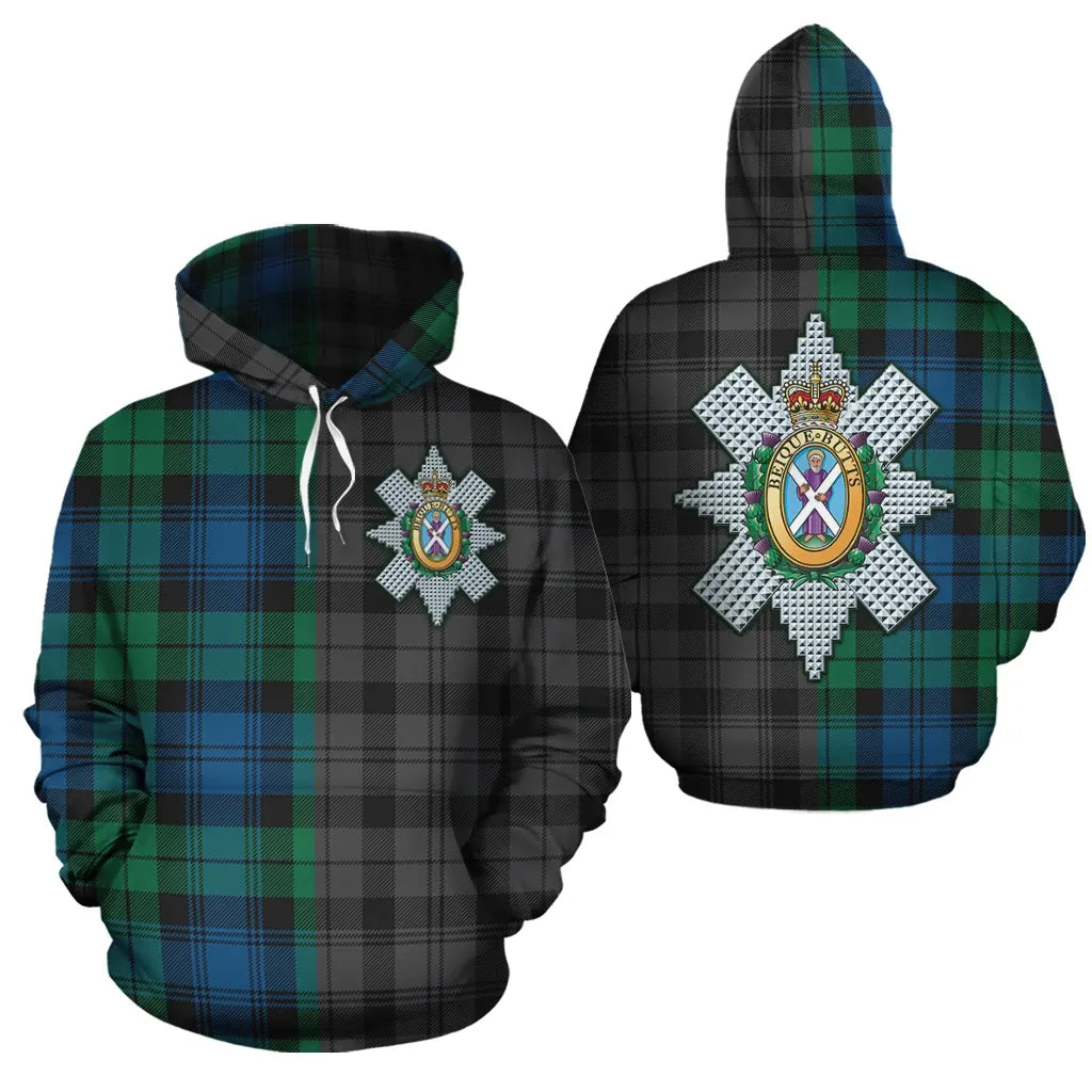 Printivon Blackwatch Ancient Clan Half Of Me New Version Crest Tartan Hoodie