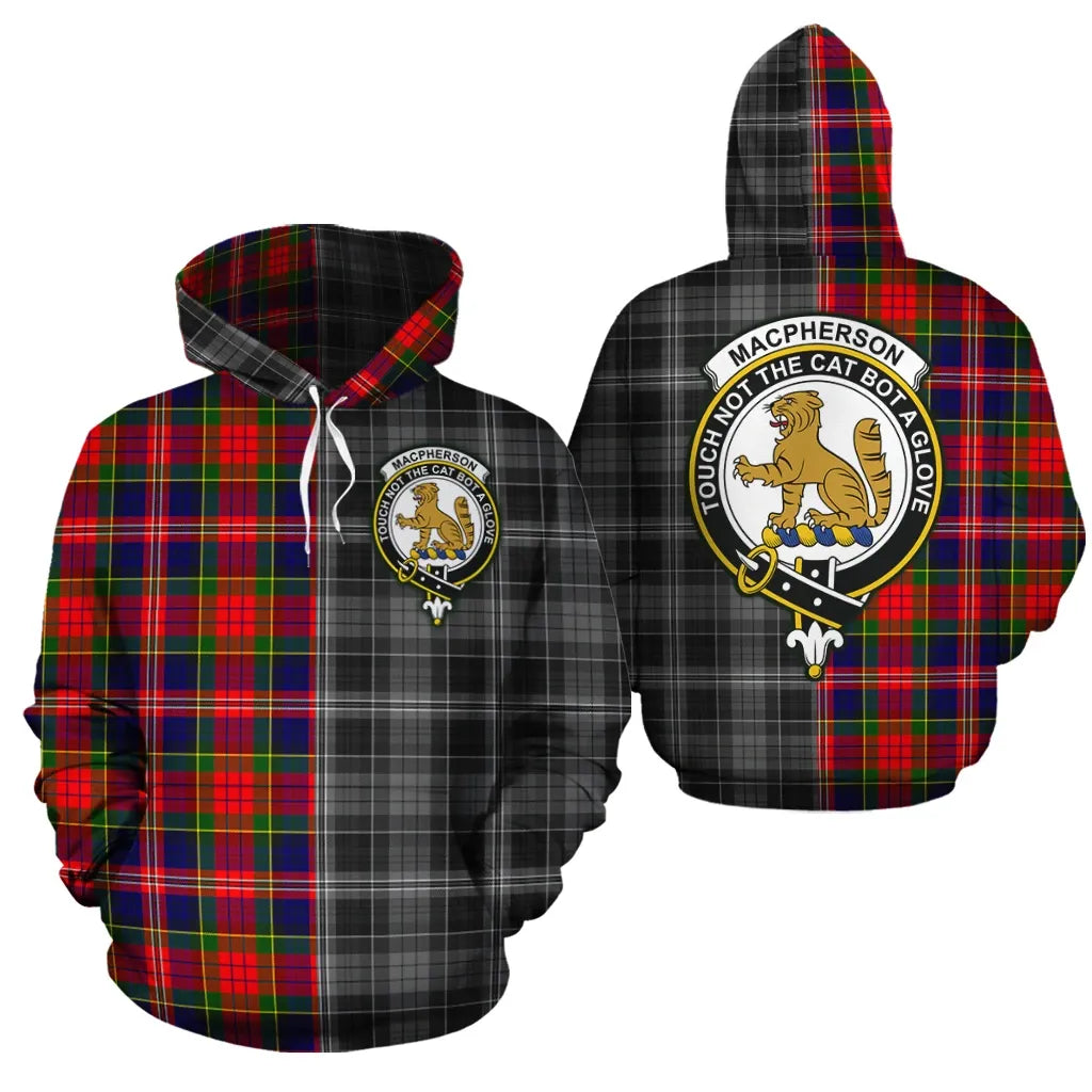 Printivon Macpherson Modern Clan Half Of Me New Version Crest Tartan Hoodie