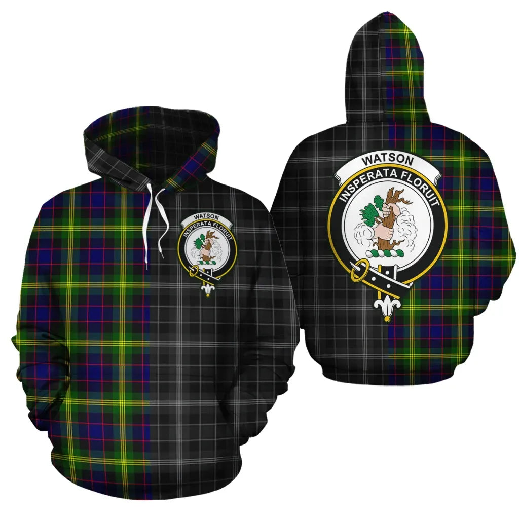 Printivon Watson Modern Clan Half Of Me New Version Crest Tartan Hoodie