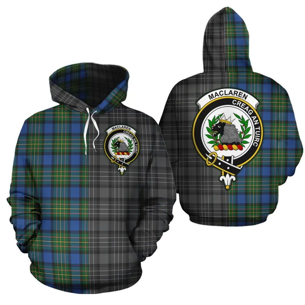 Printivon Maclaren Ancient Clan Half Of Me New Version Crest Tartan Hoodie