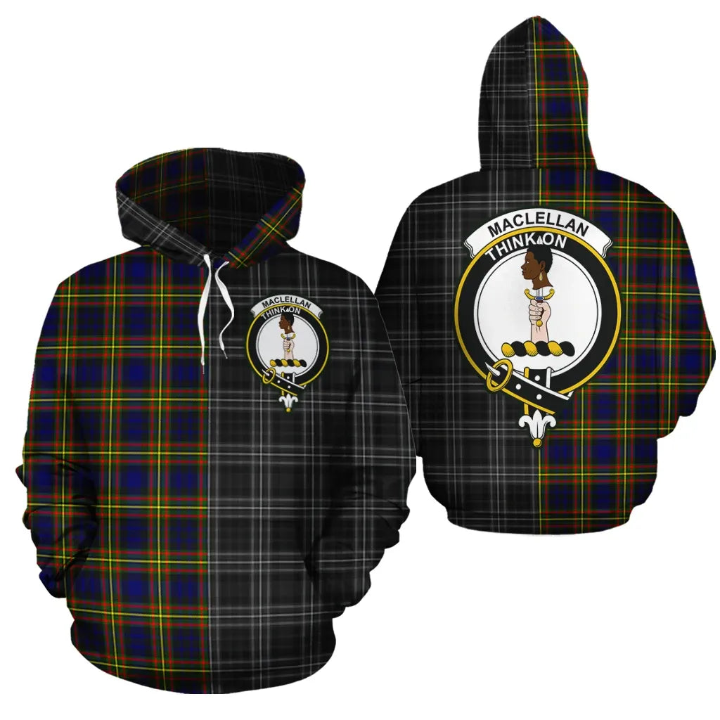 Printivon Maclellan Modern Clan Half Of Me New Version Crest Tartan Hoodie
