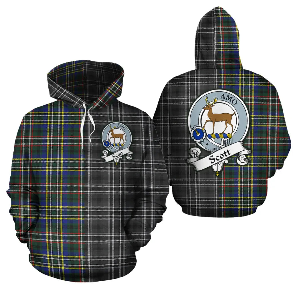 Printivon Scott Green Modern Clan Half Of Me New Version Crest Tartan Hoodie