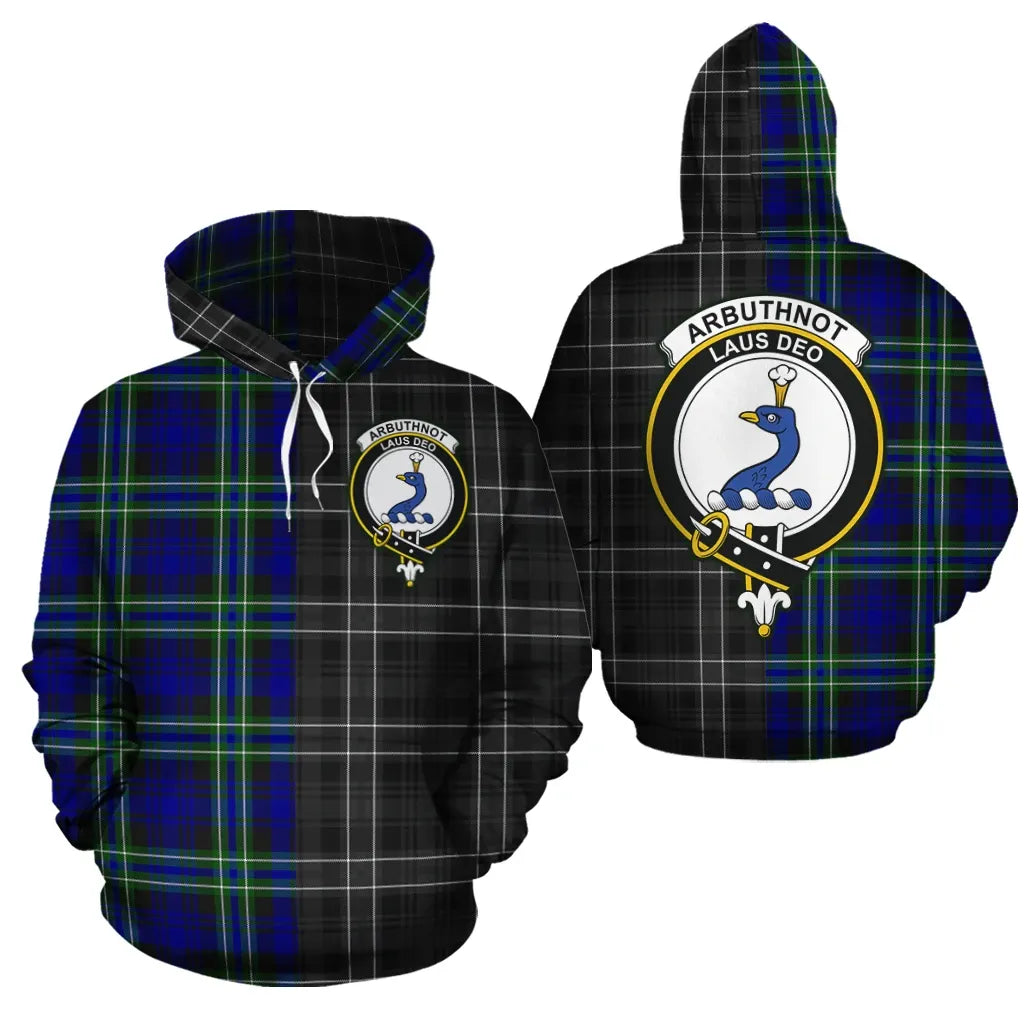 Printivon Arbuthnot Modern Clan Half Of Me New Version Crest Tartan Hoodie