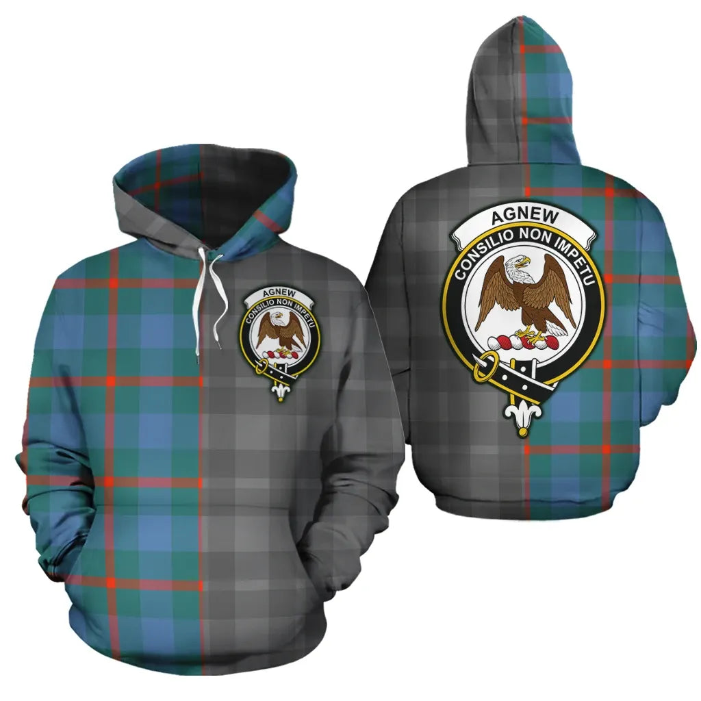 Printivon Agnew Ancient Clan Half Of Me New Version Crest Tartan Hoodie