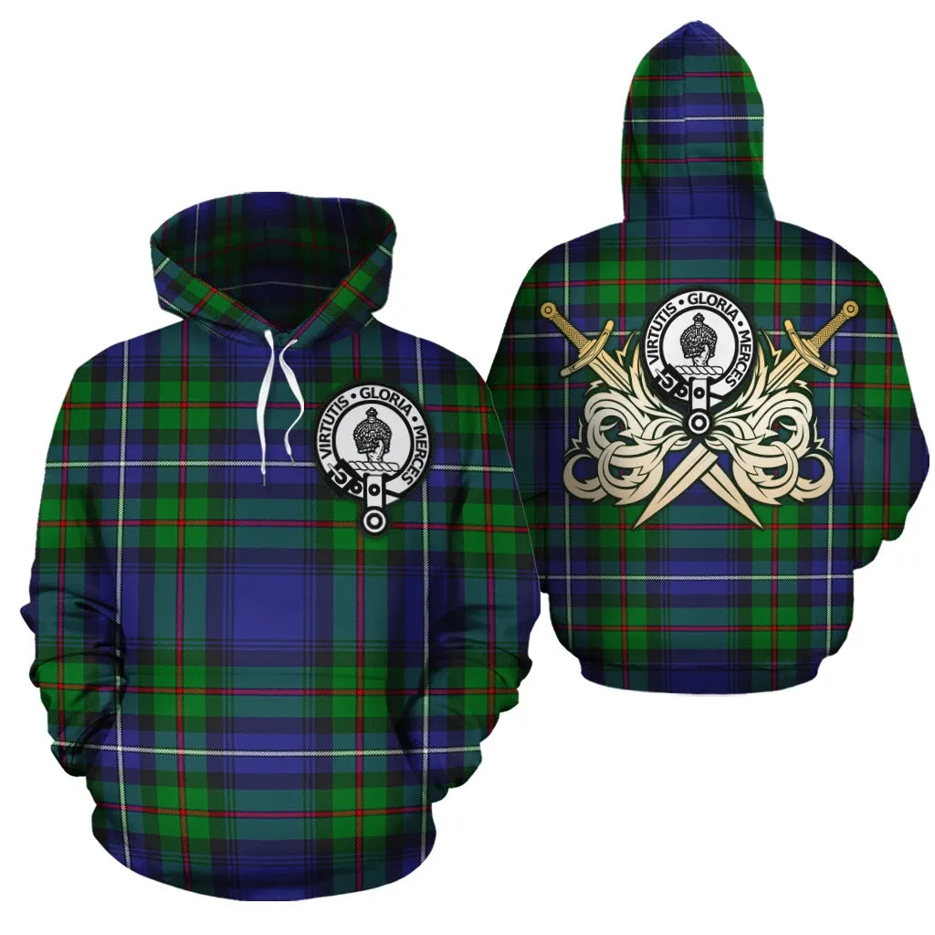 Printivon Donnachaidh Clan Crest Tartan Scottish Gold Thistle Hoodie