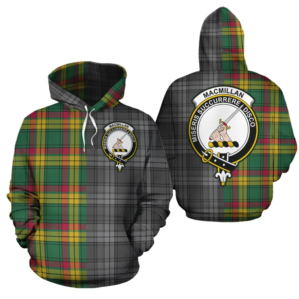 Printivon Macmillan Old Ancient Clan Half Of Me New Version Crest Tartan Hoodie