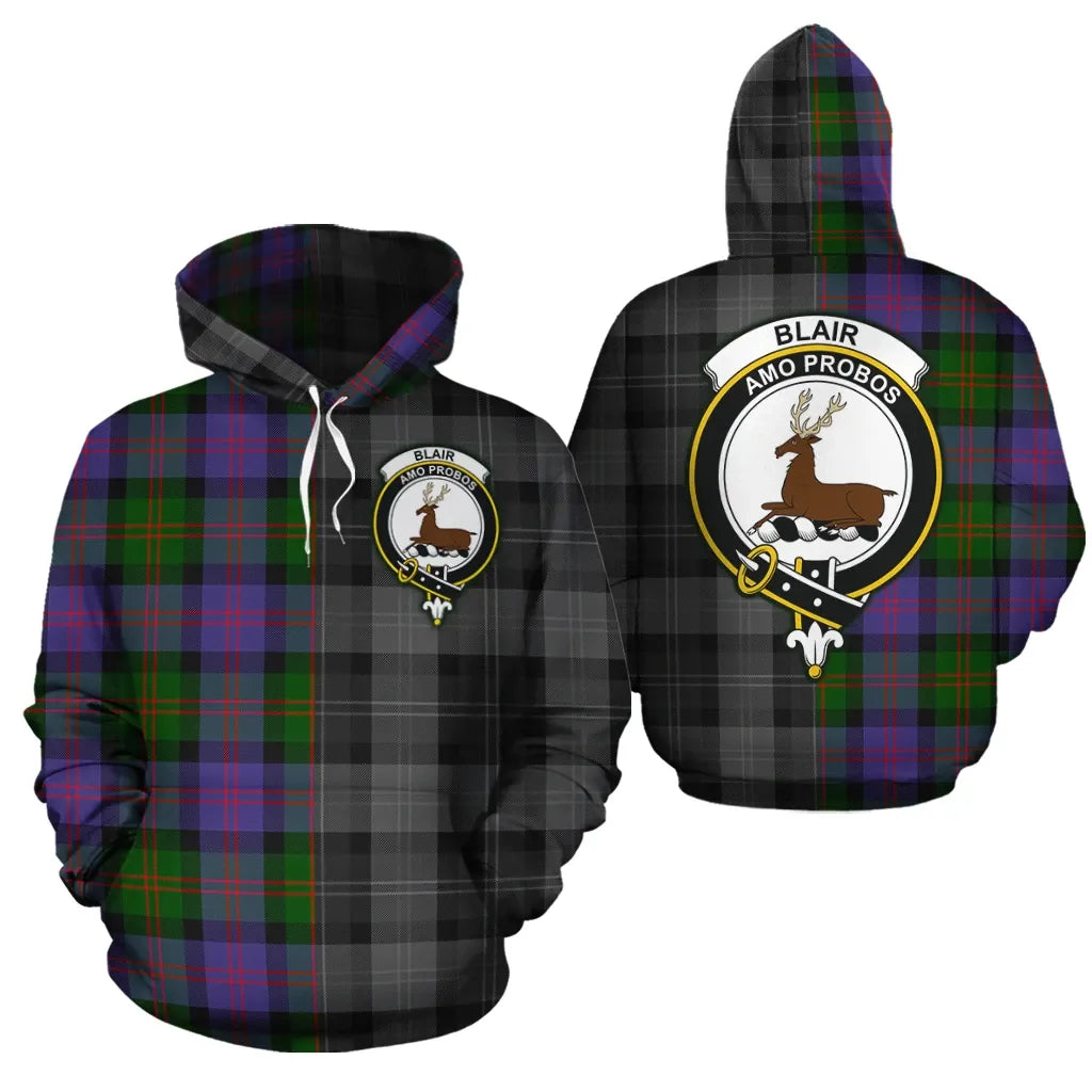 Printivon Blair Modern Clan Half Of Me New Version Crest Tartan Hoodie