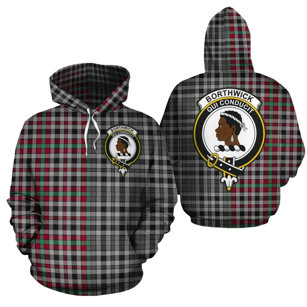 Printivon Borthwick Ancient Clan Half Of Me New Version Crest Tartan Hoodie