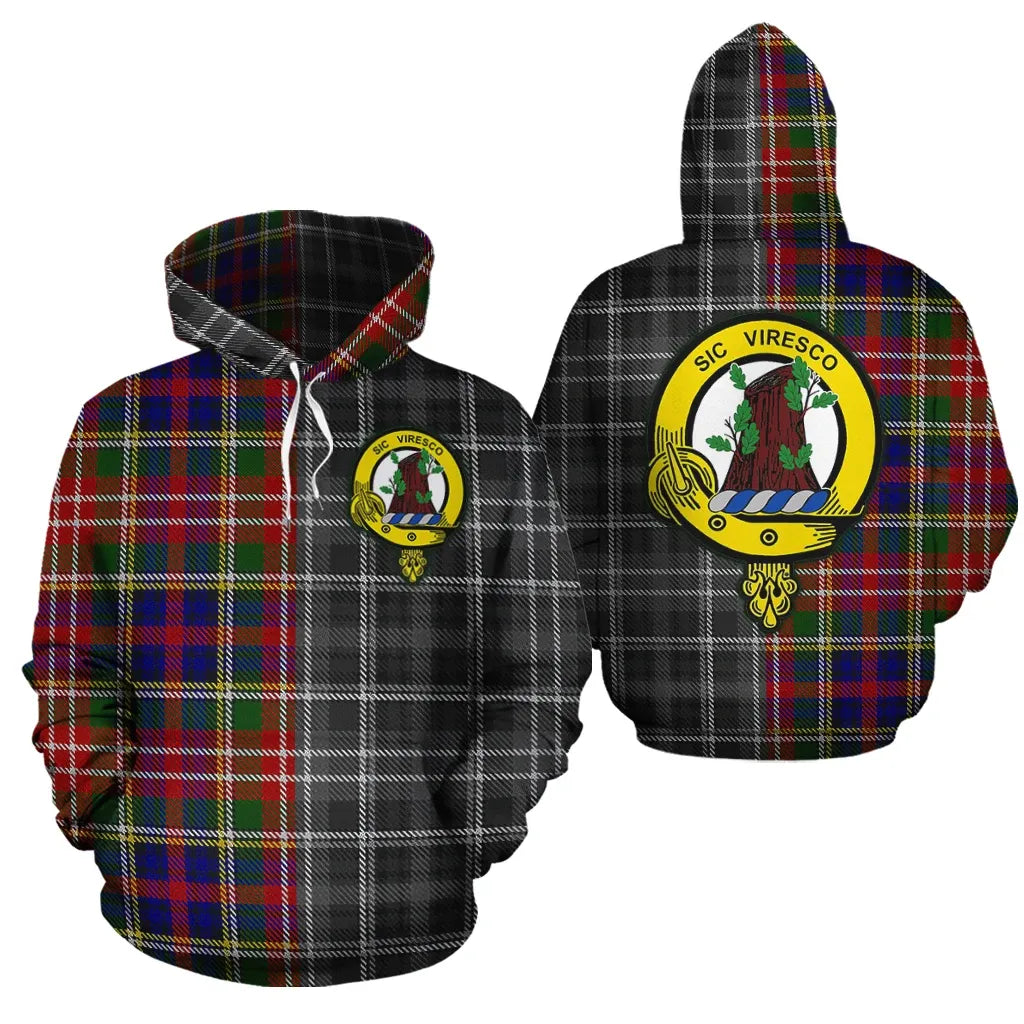 Printivon Christie Clan Half Of Me New Version Crest Tartan Hoodie