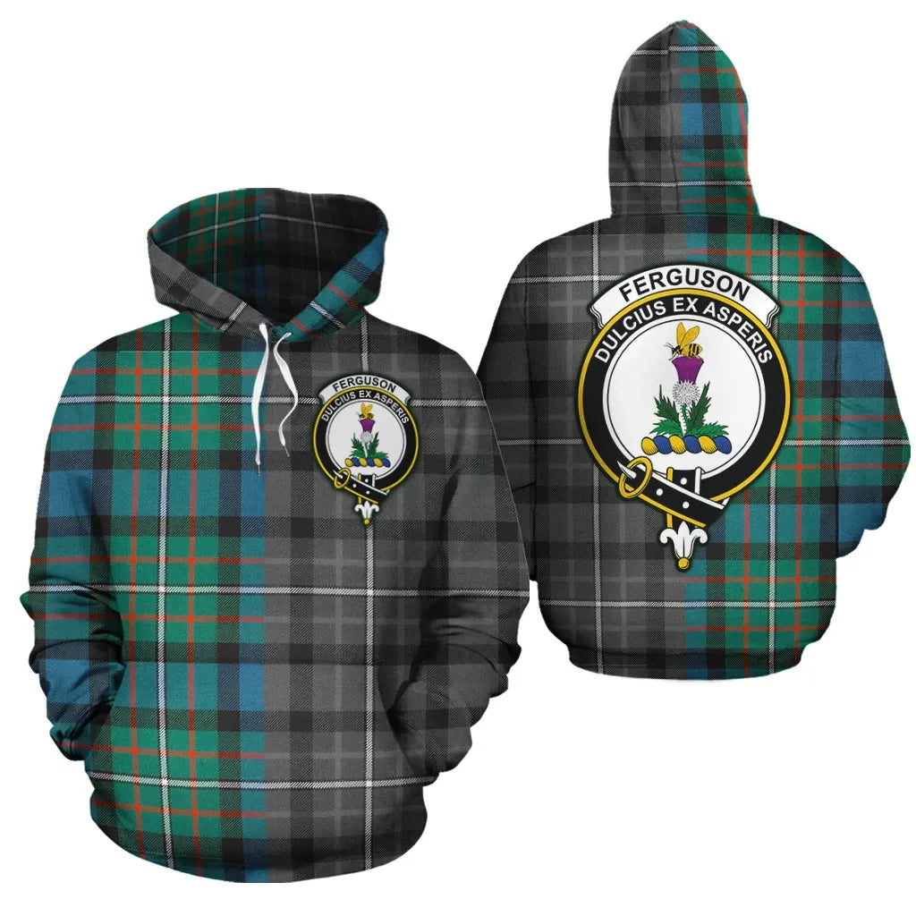Printivon Ferguson Ancient Clan Half Of Me New Version Crest Tartan Hoodie