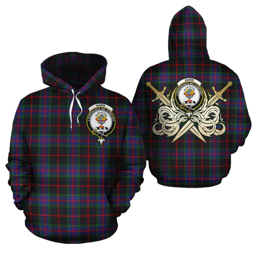 Printivon Nairn Clan Crest Tartan Scottish Gold Thistle Hoodie